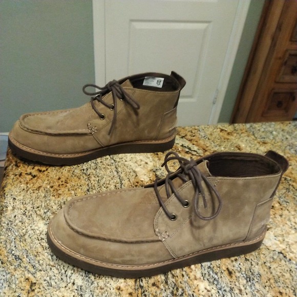 Toms Other - Tom's Chukka Boot Beige Brown Leather Boot Waterproof Mens Size 12